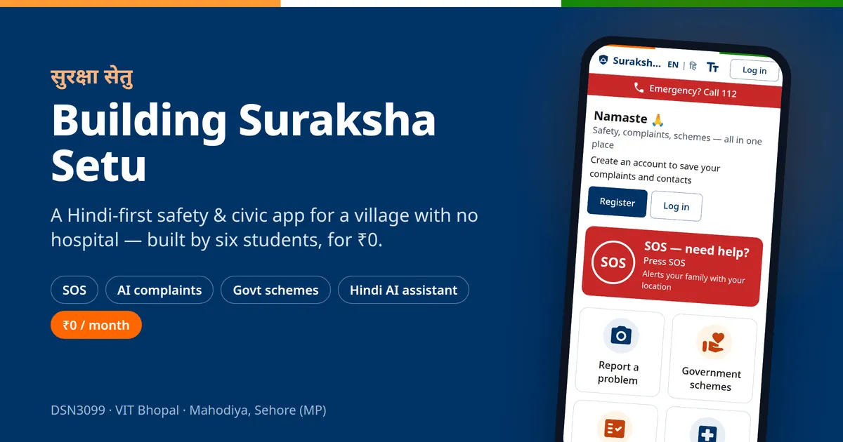 Building Suraksha Setu: A Safety App for a Village With No Hospital — for ₹0